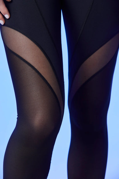 7/8 Leggings Negro Double Mesh - Sweat Hard