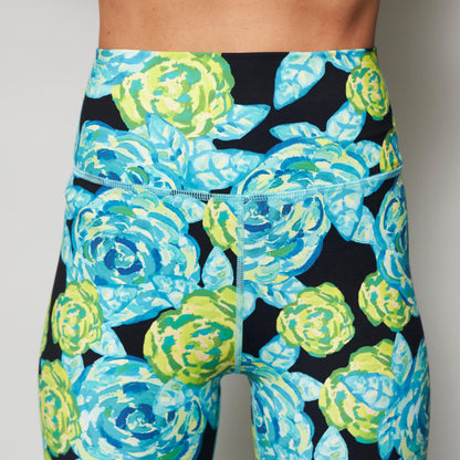 7/8 Leggings Neon Flowers - Sweat Hard