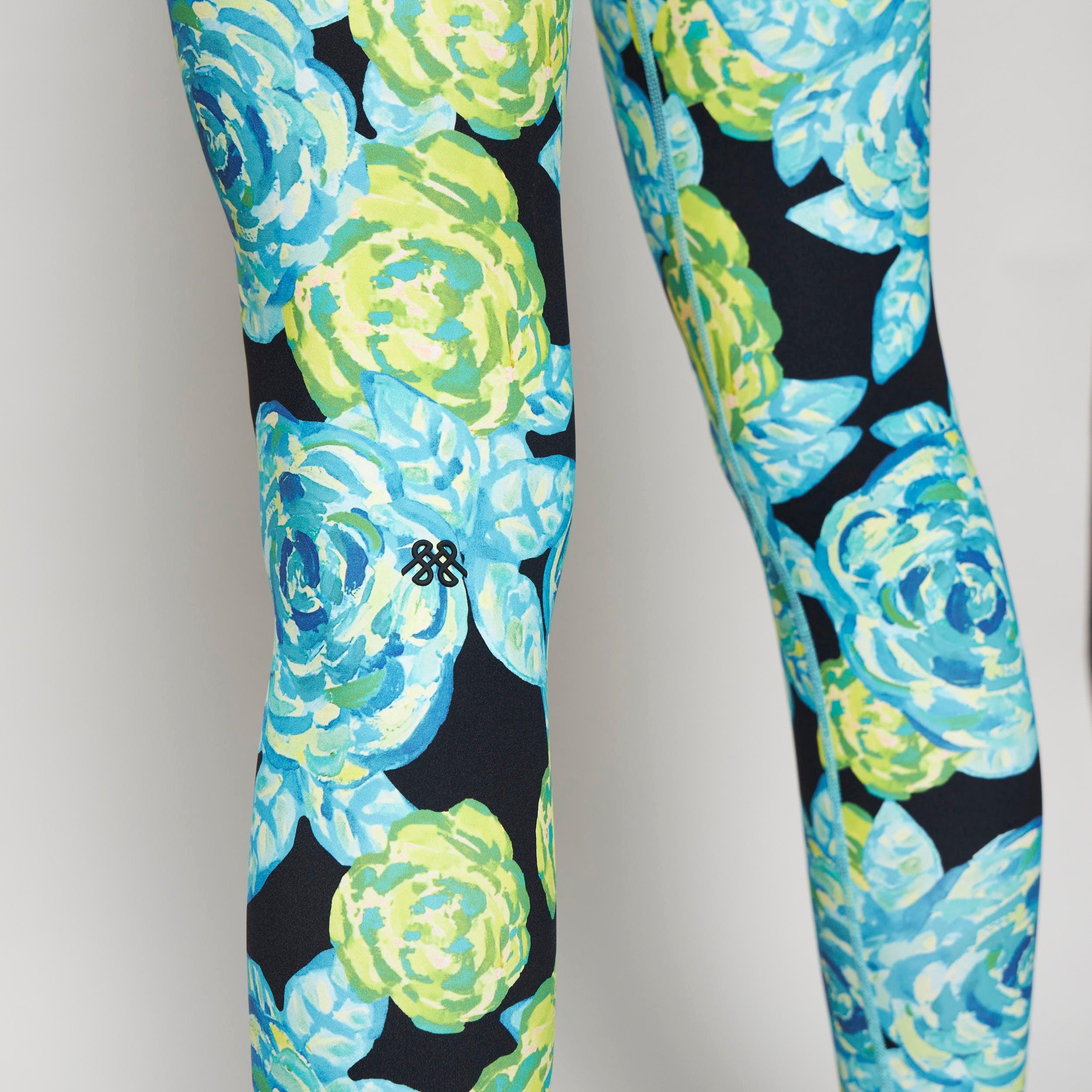 7/8 Leggings Neon Flowers - Sweat Hard