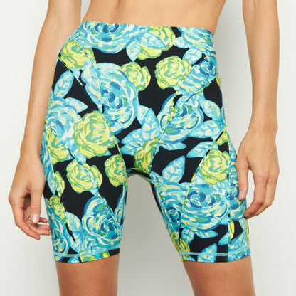 Biker Short Neon Flowers - Sweat Hard