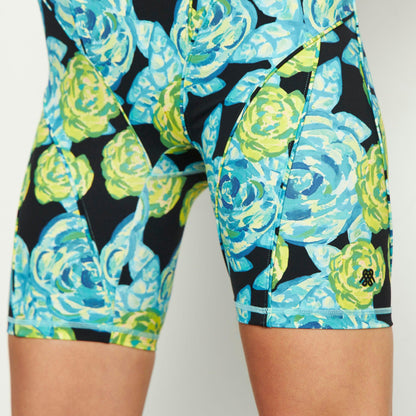 Biker Short Neon Flowers - Sweat Hard